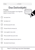 Vorschau - Arbeitsblätter - Das Dativobjekt Übungen (II) | differenziert - leicht - Seite 1
