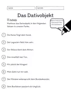 Vorschau - Arbeitsblätter - Das Dativobjekt Übungen (V) | differenziert - leicht - Seite 2