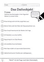 Vorschau - Arbeitsblätter - Das Dativobjekt Übungen (II) | differenziert - mittel - Seite 1