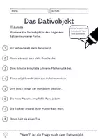 Vorschau - Arbeitsblätter - Das Dativobjekt Übungen (IV) | differenziert - mittel - Seite 1