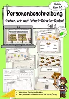 Vorschau - Arbeitsblätter - Personenbeschreibung - Interaktive Wörter-SCHATZ-Suche - Rechtschreibtraining Teil 2 - Deckblatt