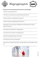 Vorschau - Arbeitsblätter - Blutgruppen Quiz, Abschluss der Reihe Blut, Freebie (kostenlos) - Seite 1