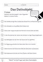 Vorschau - Arbeitsblätter - Das Dativobjekt Übungen (III) | differenziert - schwer - Seite 1
