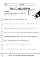 Vorschau - Arbeitsblätter - Das Dativobjekt Übungen (IV) | differenziert - schwer - Seite 1