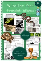 Vorschau - Stundenentwürfe - Wirbeltiere I Forscherheft I Schlangen I Reptilien - Deckblatt