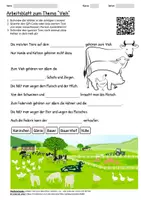 Vorschau - Arbeitsblätter - Arbeitsblatt "Vieh" + Onlineübung & MP3 + - Deckblatt