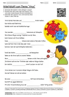 Vorschau - Arbeitsblätter - Arbeitsblatt "Virus" + Onlineübung & MP3 + Infografik - Deckblatt