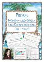 Vorschau - Test - Nomen und Groß-und Kleinschreibung PROBE/Leistungsnachweis (inklusive Lösung) - Deckblatt