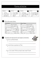 Vorschau - Arbeitsblätter - Forms of to be - Merkblatt und Übungen in Englisch - Seite 1