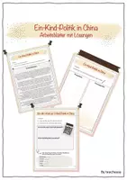 Vorschau - Arbeitsblätter - WBS/ Politik - Ein-Kind-Politik China (Klasse 8-10) - Deckblatt