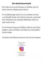 Vorschau - Stationenlernen - Gedichtesammlung Gedichte Gedichtwerkstatt Lernwerkstatt Kreativ Reime - Seite 1