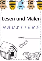 Vorschau - Arbeitsblätter - Haustiere Lesen und Malen einfach - Seite 1