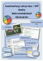 Vorschau - Stundenentwürfe - Lehrprobe UPP Mathe Wahrscheinlichkeit Spiel "Glücksdreh" - Deckblatt