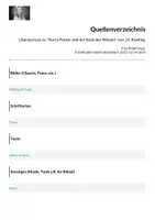 Vorschau - Arbeitsblätter - Literaturtest zu "Harry Potter und der Stein der Weisen" von J.K.Rowling - Seite 1