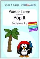Vorschau - Stationenlernen - Pop It Wörter lesen mit P p - Deckblatt