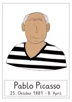Vorschau - Mal- und Bastelvorlagen - Pablo Picasso Lernkartei und Plakat - Seite 1