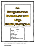 Vorschau - Unterrichtsreihen - Fragekarten/Impulskarten "Wahrheit oder Lügen" Ethik/Religion 5-10 - Deckblatt