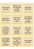 Vorschau - Unterrichtsreihen - Fragekarten/Impulskarten "Wahrheit oder Lügen" Ethik/Religion 5-10 - Seite 1