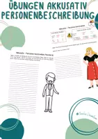 Vorschau - Arbeitsblätter - Übungen zum Akkusativ DaZ/DaF Personenbeschreibung - Deckblatt