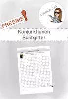 Vorschau - Arbeitsblätter - Konjunktionen Suchgitter/Rätsel - Freebie - Deckblatt