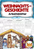 Vorschau - Arbeitsblätter - Weihnachtsgeschichte Arbeitsblätter - Deckblatt