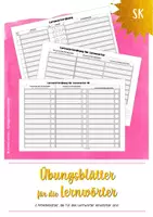Vorschau - Arbeitsblätter - Übungsblätter für Lernwörter - Deckblatt