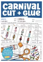 Vista previa - Hojas de trabajo - carnival cut & glue worksheets English / Anglais - Portada