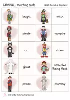 Vista previa - Unidades / Secuencias / Situaciones de Aprendizaje - Carnival english esl matching cards game. - página 1