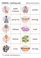 Vista previa - Unidades / Secuencias / Situaciones de Aprendizaje - Carnival english esl matching cards game. - página 3