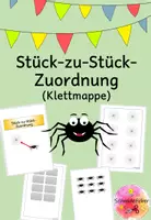Vorschau - Fördermaterial/Inklusion - Klettmappe, Stück-zu-Stück-Zuordnung, Halloween , Eins-zu-Eins-Zuordnung - Deckblatt