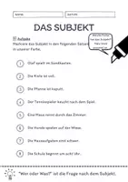 Vorschau - Arbeitsblätter - Das Subjekt Übungen (VI) differenziert - leicht - Seite 1
