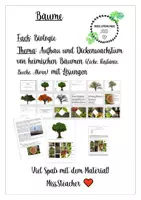 Vorschau - Arbeitsblätter - Aufbau und Jahresringe von heimischen Bäumen - mit Arbeitsblatt, PPT, Lösungen und Bildern - Deckblatt