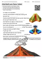 Vorschau - Arbeitsblätter - Lernposter + Arbeitsblatt "Vulkan" + Onlineübung & MP3 + Mindmap + Infografik - Seite 1