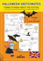 Vista previa - Manualidades / Dibujos para colorear - Halloween Sketchnotes Englisch - Things to know about the festival - Portada