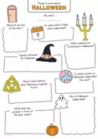 Vista previa - Manualidades / Dibujos para colorear - Halloween Sketchnotes Englisch - Things to know about the festival - página 2