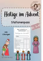 Vorschau - Arbeitsblätter - Heilige im Advent- Stationenpass - Deckblatt