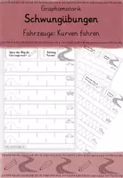 Vorschau - Arbeitsblätter - Schwungübungen Graphomotorik Kurven fahren - Deckblatt