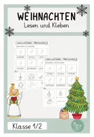 Vorschau - Arbeitsblätter - #edukichristmas Lesen und kleben Weihnachten DAZ - Deckblatt