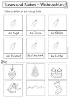 Vorschau - Arbeitsblätter - #edukichristmas Lesen und kleben Weihnachten DAZ - Seite 1