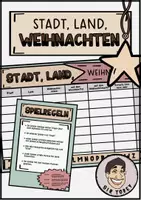 Vorschau - Spiele - Stadt, Land, Weihnachten - Spiel , Klasse 6,7,8,9 - Deckblatt
