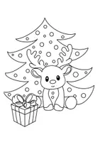 Vorschau - Arbeitsblätter - Weihnachten - Ausmalbild Rentier und Suchsel mit Schreibaufträgen (Rentier - Clipart für den Kunstunterricht oder als Weihnachtskarte) - Seite 1
