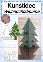 Vorschau - Mal- und Bastelvorlagen - Kunstidee Weihnachtsbäume basteln - Deckblatt
