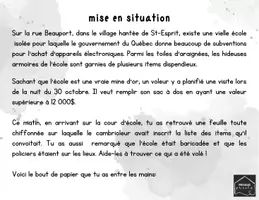 Aperçu - Feuilles d'exercices - Vol dans l'école-Résoudre - Page 1