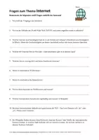 Vorschau - Arbeitsblätter - Fragenblatt zum Thema Internet (Word/Pages/PDF) - Seite 1