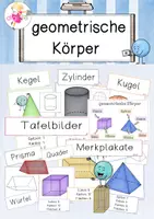 Vorschau - Poster - geometrische Körper/Körperformen: Tafelkarten/ Merkplakate - Deckblatt