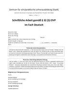 Vorschau - Stundenentwürfe - Schriftliche Arbeit gemäß § 32 (5) OVP im Fach Deutsch (Herr der Diebe) (Examen) - Deckblatt