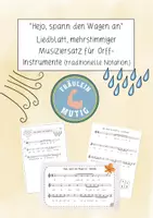 Vorschau - Arbeitsblätter - Hejo, spann den Wagen an - mehrstimmiger Musiziersatz (traditionelle Notation) - Deckblatt