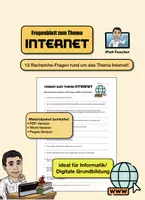 Vorschau - Arbeitsblätter - Fragenblatt zum Thema Internet (Word/Pages/PDF) - Deckblatt