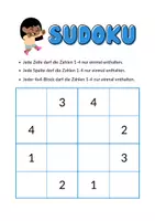 Vorschau - Stationenlernen - Kinder Sudoku 4x4 Ideal für Kinder in der Grundschule - Seite 1