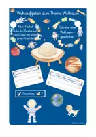 Vorschau - Arbeitsblätter - Deutsch: Wahlaufgaben zum Thema Weltraum - Deckblatt